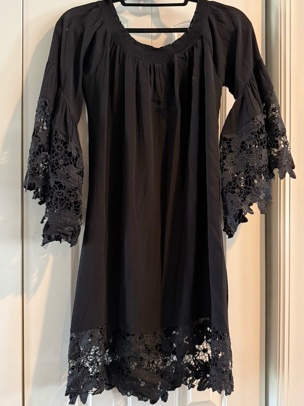 Muche et Muchette Black Crochet Trim Women's Dress